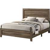 DON King Panel Bed in Dark Walnut Finish Wood
