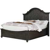 PAN California King Panel Bed in Rustic Gray Wood