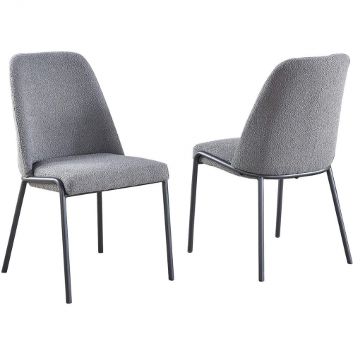 SC188 Dining Chair in Dark Gray Polar Fleece & Iron Gray Iron (Set of 2)