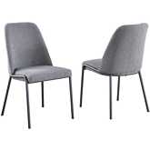 SC188 Dining Chair in Dark Gray Polar Fleece & Iron Gray Iron (Set of 2)