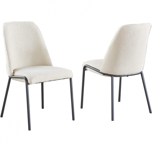SC189 Dining Chair in Cream Polar Fleece & Iron Gray Iron (Set of 2)