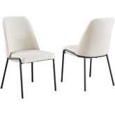 SC189 Dining Chair in Cream Polar Fleece & Iron Gray Iron (Set of 2)