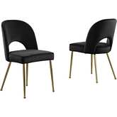 SC22 Dining Chair in Black Velvet & Gold Chrome (Set of 2)