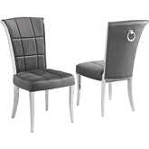 SC320 Dining Chair in Dark Gray Velvet & Chrome (Set of 2)