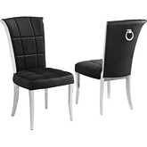 SC322 Dining Chair in Black Velvet & Chrome (Set of 2)