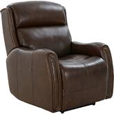 Brookside Power Recliner w/ Power Headrest & Lumbar in Walnut Brown Leather