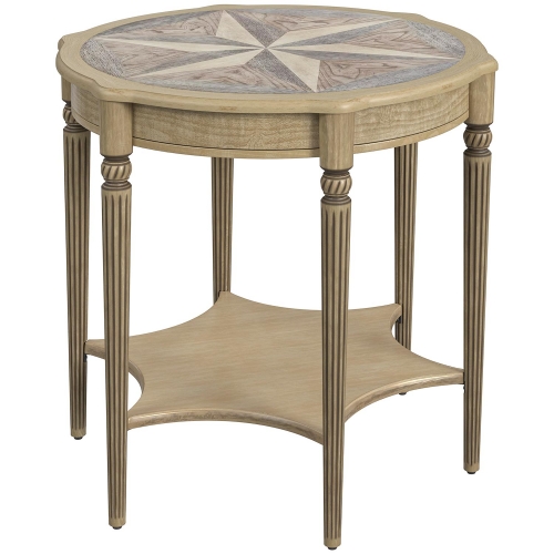 Bainbridge Side Table in Antique Beige Finish Wood