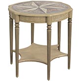 Bainbridge Side Table in Antique Beige Finish Wood