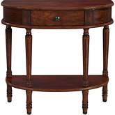 Mozart Demilune Console Table in Cherry Dark Brown Finish Wood