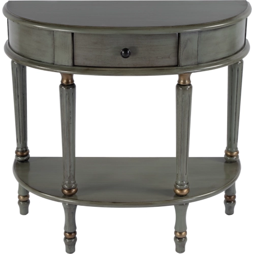 Mozart Demilune Console Table in Pastel Green Wood