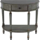 Mozart Demilune Console Table in Pastel Green Wood