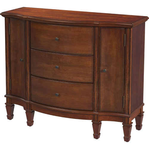 Sheffield 3 Drawer 2 Door Accent Cabinet in Antique Cherry Brown Finish