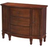 Sheffield 3 Drawer 2 Door Accent Cabinet in Antique Cherry Brown Finish
