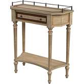 Charleston 1 Drawer Console Table in Antique Beige Wood