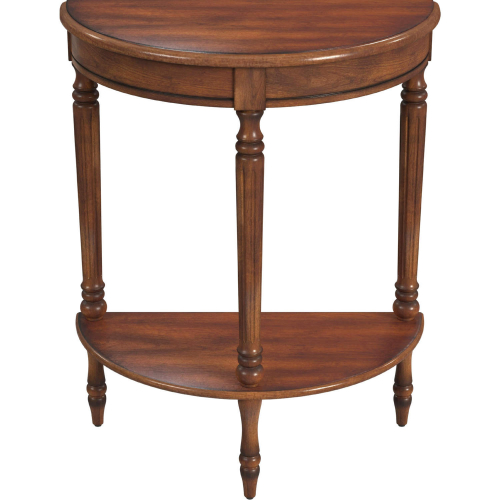 Bellini 24" Demilune Console Table in Antique Cherry Brown Finish Wood