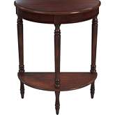 Bellini 24" Demilune Console Table in Cherry Dark Brown Finish Wood