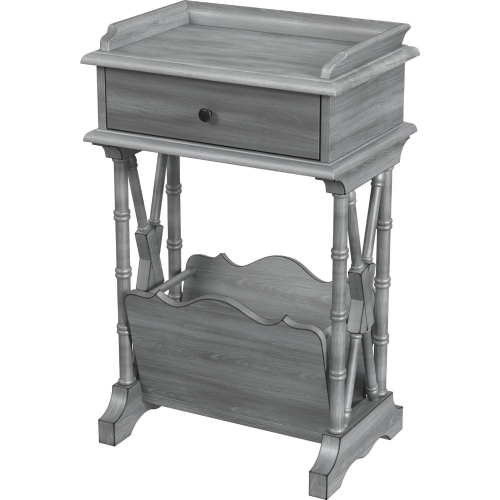 Cummings Storage End Side Table in Gray Wood