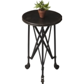 Costigan Side Table with Casters in Black Iron