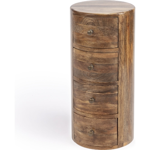 Liam End Table with Storage in Light Brown Wood