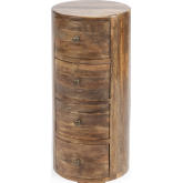 Liam End Table with Storage in Light Brown Wood
