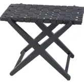 Cipriani 24"W Luggage Rack in Gray Leather & Wood