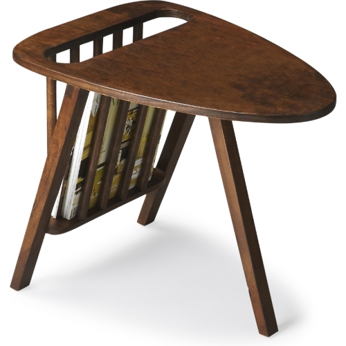 Lowery Modern Magazine Side Table in Dark Brown Finish Wood