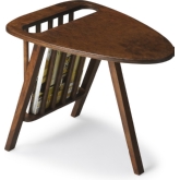 Lowery Modern Magazine Side Table in Dark Brown Finish Wood