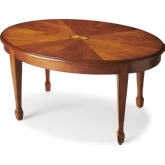 Clayton Olive Ash Burl Oval Cocktail Table