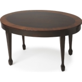 Clayton Oval Coffee Table in Cherry Nouveau Brown Finish Wood