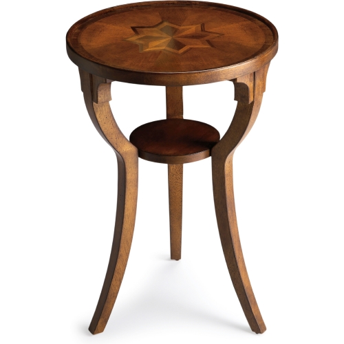 Dalton Olive Ash Burl Round Accent Table