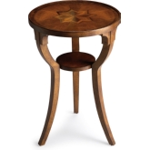 Dalton Olive Ash Burl Round Accent Table