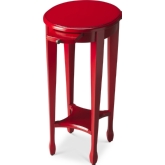 Arielle Red Round Accent Table