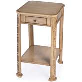 Moyer Side Table in Antique Beige Finish Wood