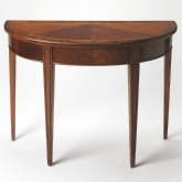 Hampton Olive Ash Burl Demilune Console Table