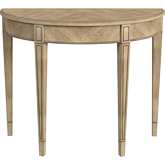 Hampton Demilune Console Table in Antique Beige Finish