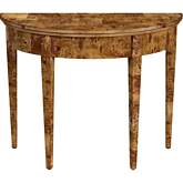 Hampton Demilune 36" Console Table in Medium Brown Burl