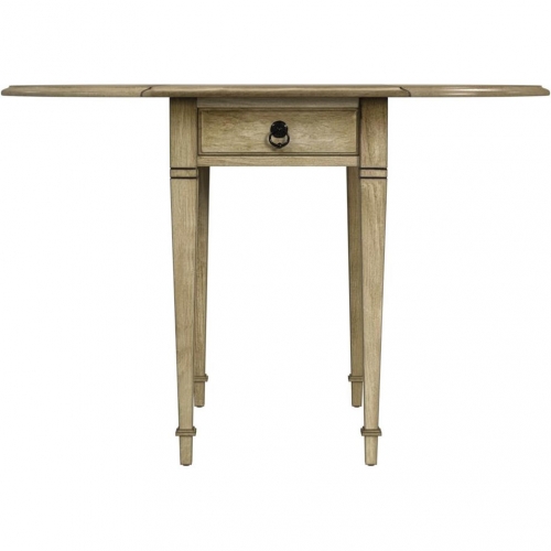 Glenview Pembroke Drop Leaf Side Table in Antique Beige Finish Wood