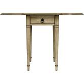 Glenview Pembroke Drop Leaf Side Table in Antique Beige Finish Wood