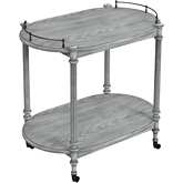 Kathleen 2 Tier Bar Cart in Powder Gray Wood
