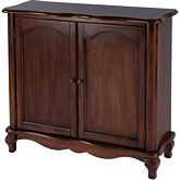 Leyden 36" 2 Door Accent Cabinet in Antique Cherry Brown Wood & Brass