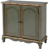 Leyden 36" 2-Door Accent Cabinet in Pastel Green & Gold