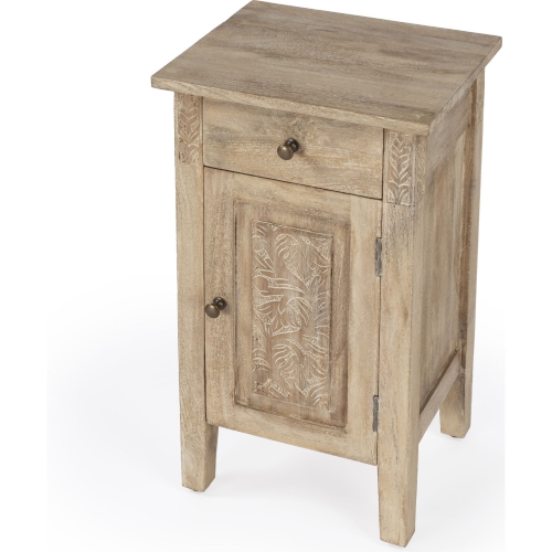 Switra 1 door 1 drawer End Side Table in Natural Finish Wood