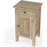Switra 1 door 1 drawer End Side Table in Natural Finish Wood