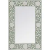 Vivienne 16"W x 24"H Horizontal or Vertical Wall Mirror in Green & White Floral