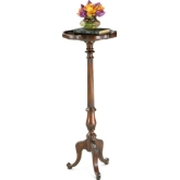 Chatsworth Pedestal Plant Stand in Cherry Dark Brown Finish