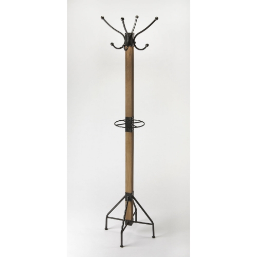 Logan Square Coat Rack in Rustic Brown