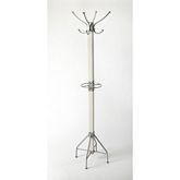 Logan Square Coat Rack in White & Silver