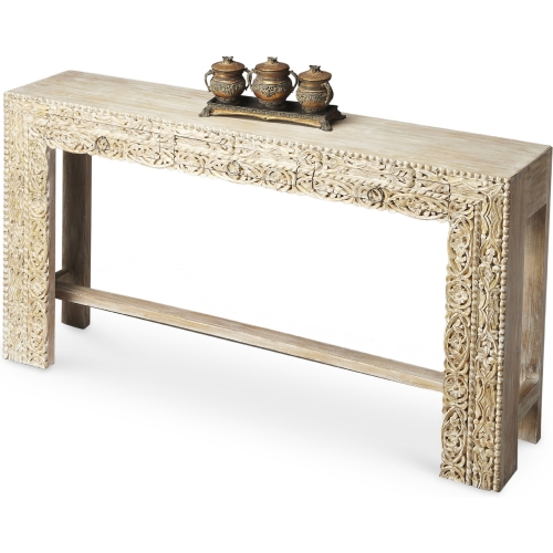 Artifacts Console Table in White Recycled Mango Wood