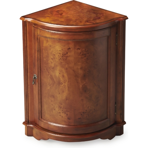 Durham Corner Cabinet in Olive Ash Brown Finish Wood