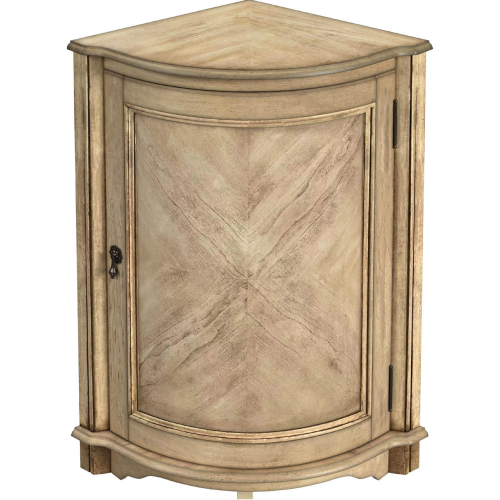 Durham Corner Cabinet in Beige Finish Wood